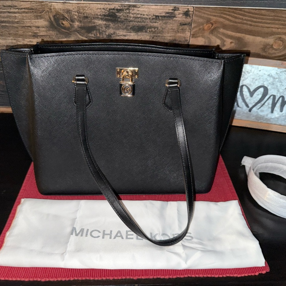 Michael Kors Black Ruby Saffiano Leather Tote Bag